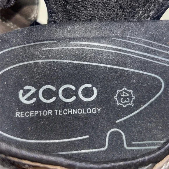 Ecco Offroad Receptor Sandals Nubuck Suede Leather Brown Black Straps Mens 43 - Picture 6 of 6